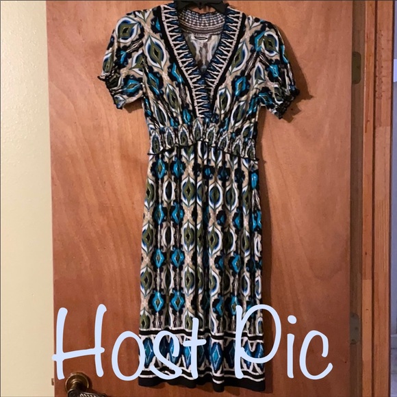 🎉3 for $30.🎉 Intermission brand Darling Dress, crm, green, black & blue (OLCC) - Picture 1 of 8